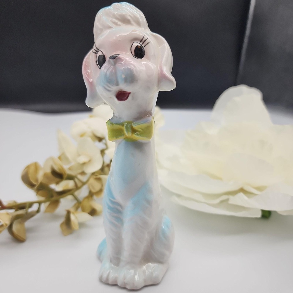 Vintage Kitschy Japan Figurine Long Neck‎ Dog Ceramic 6" Anthropomorphic